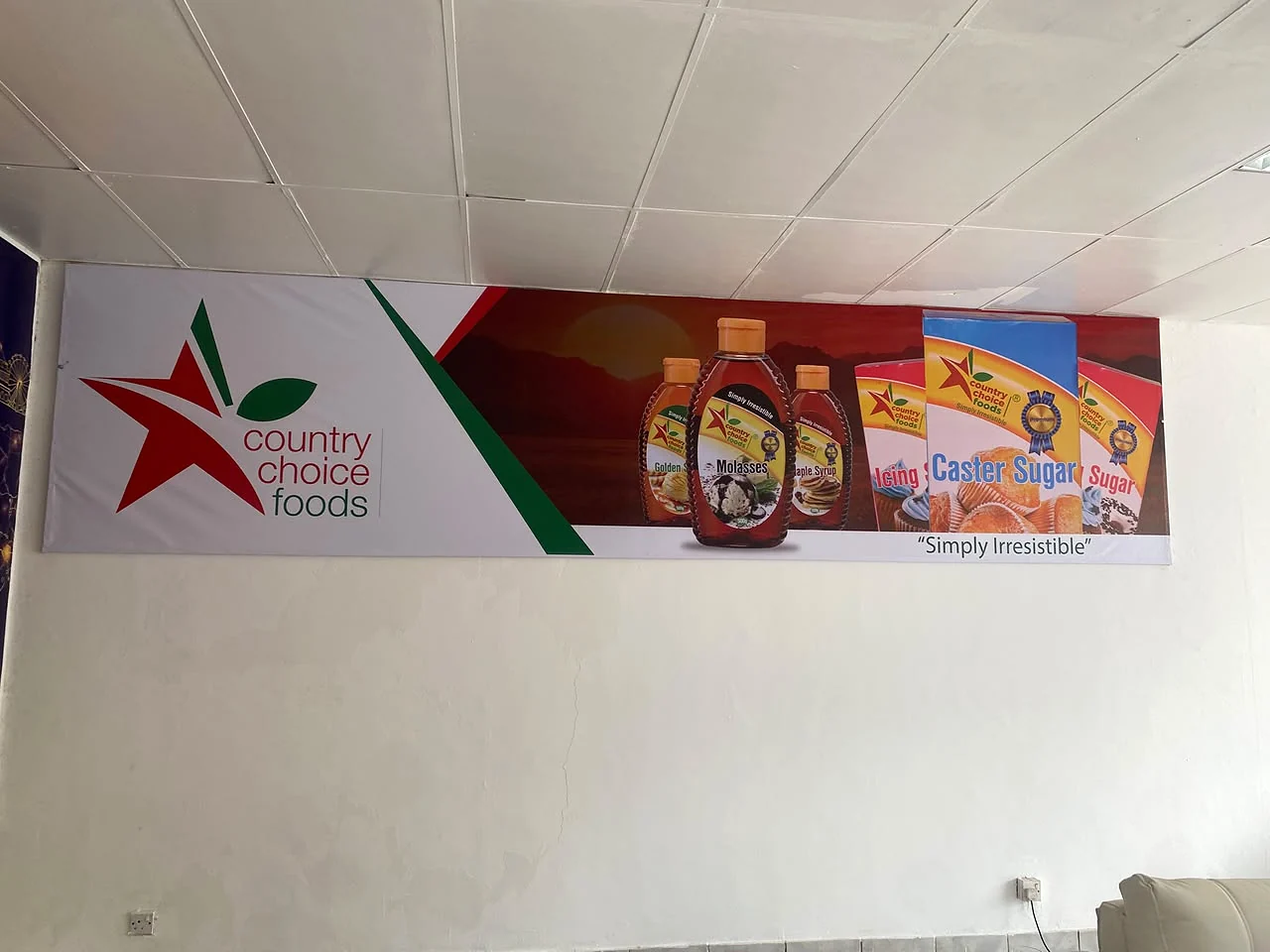 Country Choice Foods printed wall banner