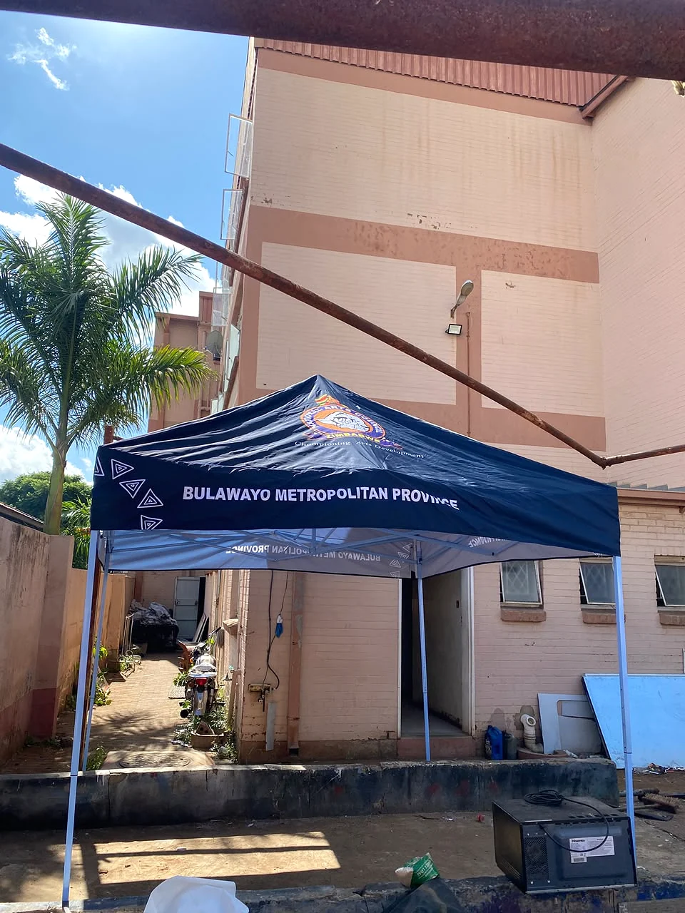 Bulawayo Metropolitan Province branded pop-up tent